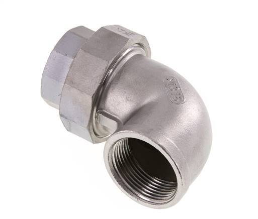 90° Wartelmoer Koppeling Rp1 1/4'' Binnendraad RVS Conische Dichting 16bar