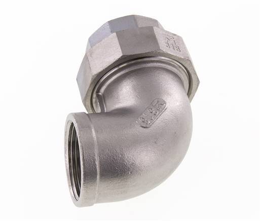 90° Wartelmoer Koppeling Rp1 1/4'' Binnendraad RVS Conische Dichting 16bar