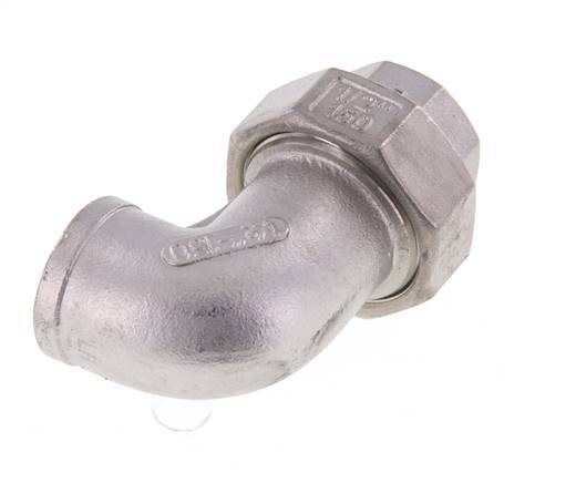 90° Wartelmoer Koppeling Rp1/2'' Binnendraad RVS Conische Afdichting 16bar