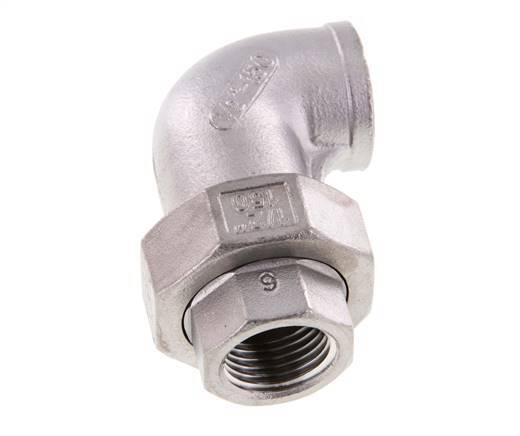 90° Wartelmoer Koppeling Rp1/2'' Binnendraad RVS Conische Afdichting 16bar