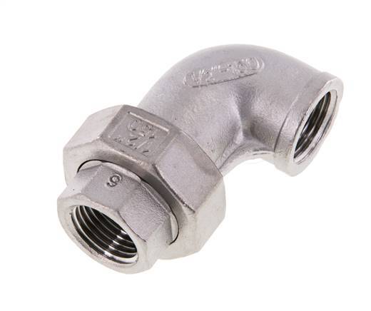 90° Wartelmoer Koppeling Rp1/2'' Binnendraad RVS Conische Afdichting 16bar