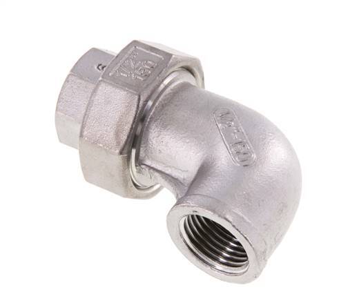 90° Wartelmoer Koppeling Rp1/2'' Binnendraad RVS Conische Afdichting 16bar