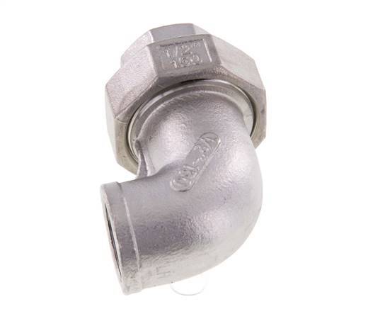 90° Wartelmoer Koppeling Rp1/2'' Binnendraad RVS Conische Afdichting 16bar
