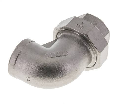 90° L-Koppeling Wartelmoer Rp1'' Binnendraad RVS Vlakke Afdichting PTFE 16bar