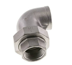 90° L-Koppeling Wartelmoer Rp1'' Binnendraad RVS Vlakke Afdichting PTFE 16bar