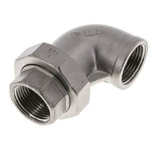90° L-Koppeling Wartelmoer Rp1'' Binnendraad RVS Vlakke Afdichting PTFE 16bar