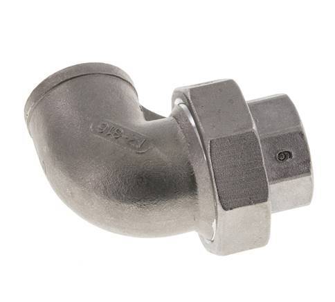 90° L-Koppeling Wartelmoer Rp3/4'' Binnendraad RVS Platte Afdichting PTFE 16bar
