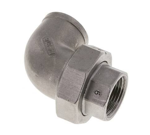 90° L-Koppeling Wartelmoer Rp3/4'' Binnendraad RVS Platte Afdichting PTFE 16bar