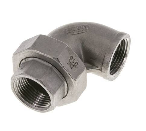 90° L-Koppeling Wartelmoer Rp3/4'' Binnendraad RVS Platte Afdichting PTFE 16bar