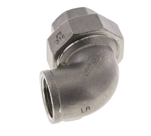 90° L-Koppeling Wartelmoer Rp3/4'' Binnendraad RVS Platte Afdichting PTFE 16bar