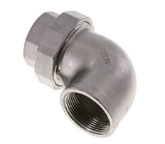90° L-Koppeling Wartelmoer Rp1 1/2'' Binnendraad RVS Vlakke Afdichting PTFE 16bar