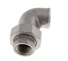 90° L-Koppeling Wartelmoer Rp1/2'' Binnendraad RVS Vlakke Afdichting PTFE 16bar