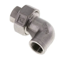 90° L-Koppeling Wartelmoer Rp3/8'' Binnendraad RVS Platte Afdichting PTFE 16bar