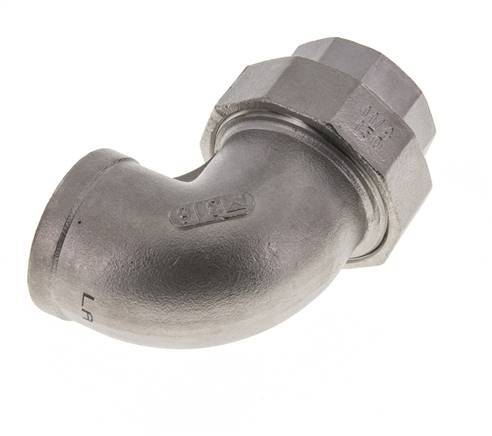 90° L-Koppeling Wartelmoer Rp1 1/4'' Binnendraad RVS Vlakke Afdichting PTFE 16bar