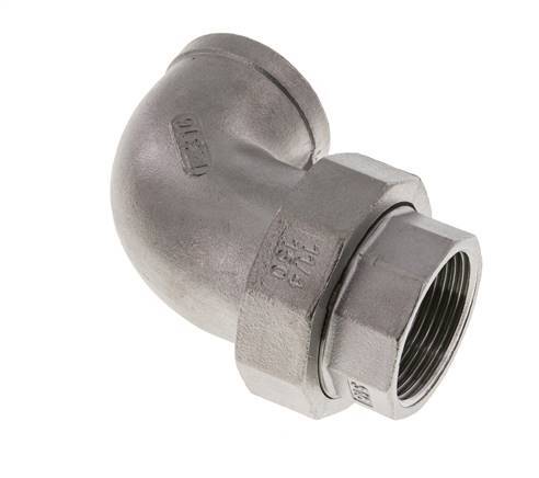 90° L-Koppeling Wartelmoer Rp1 1/4'' Binnendraad RVS Vlakke Afdichting PTFE 16bar