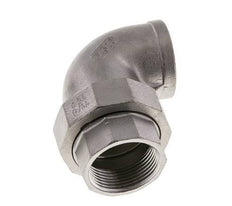 90° L-Koppeling Wartelmoer Rp1 1/4'' Binnendraad RVS Vlakke Afdichting PTFE 16bar