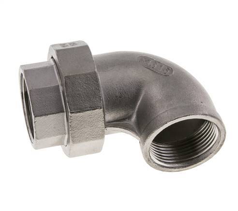 90° L-Koppeling Wartelmoer Rp1 1/4'' Binnendraad RVS Vlakke Afdichting PTFE 16bar