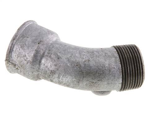 45° L-Koppeling R1 1/4'' Buitendraad X Rp1 1/4'' Binnendraad Gietijzer 25bar