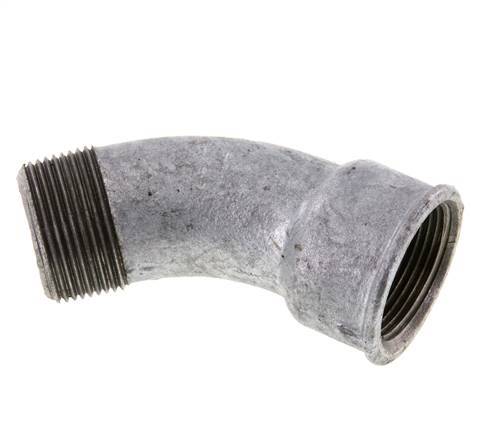 45° L-Koppeling R1 1/4'' Buitendraad X Rp1 1/4'' Binnendraad Gietijzer 25bar