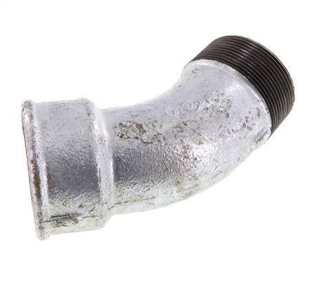 45° L-Koppeling R2'' Buitendraad X Rp2'' Binnendraad Gietijzer 25bar