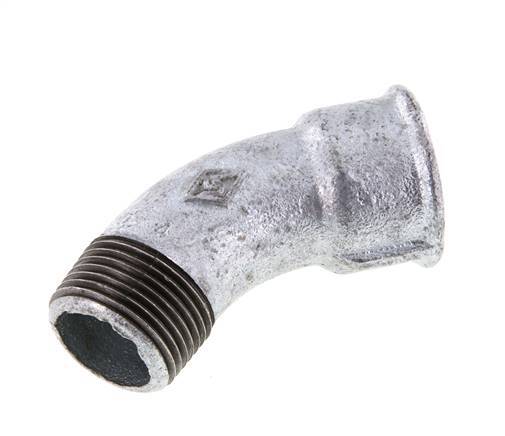 L-Koppeling 45° R1'' Buitendraad X Rp1'' Binnendraad Gietijzer 25bar