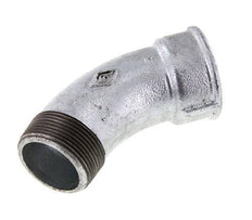 L-Koppeling 45° R1 1/2'' Buitendraad X Rp1 1/2'' Binnendraad Gietijzer 25bar