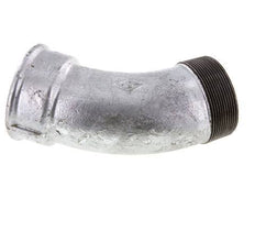 L-Koppeling 45° R2 1/2" Buitendraad X Rp2 1/2" Binnendraad Gietijzer 25bar