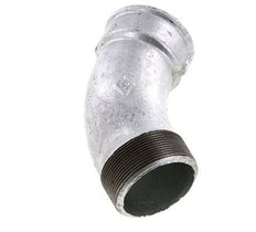 L-Koppeling 45° R2 1/2" Buitendraad X Rp2 1/2" Binnendraad Gietijzer 25bar