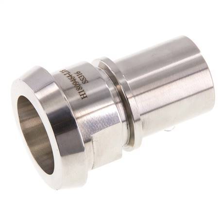 Din 11851 Melkkoppeling 50mm Laspuntstuk 1 1/4" (32mm) Slangpilaar Roestvrij Stalen Veiligheidskraag