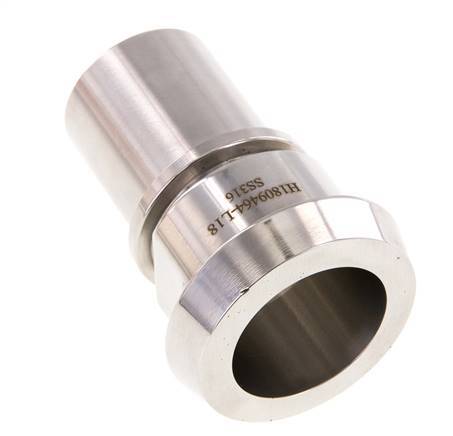 Din 11851 Melkkoppeling 50mm Laspuntstuk 1 1/4" (32mm) Slangpilaar Roestvrij Stalen Veiligheidskraag