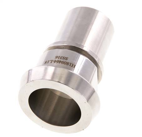 Din 11851 Melkkoppeling 50mm Laspuntstuk 1 1/4" (32mm) Slangpilaar Roestvrij Stalen Veiligheidskraag