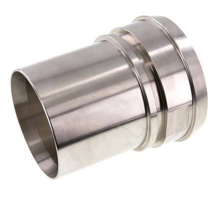 Din 11851 Melkkoppeling 120mm Laspuntstuk 4" (100mm) Slangpilaar RVS Veiligheidskraag