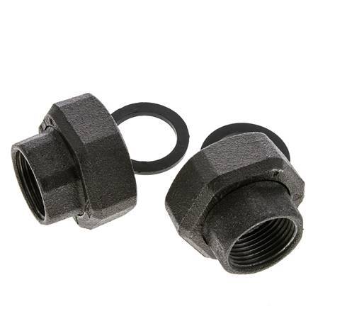 Pompfitting Rp1'' X G 1 1/2" Gietijzer Vlakke Afdichting NBR 20bar