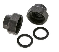 Pompfitting Rp1'' X G 1 1/2" Gietijzer Vlakke Afdichting NBR 20bar