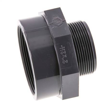 Verloopstuk G2'' Buitendraad X Rp2 1/2'' Binnendraad PVC-U 16bar En 1452-3