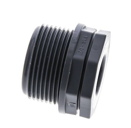 Verloopring G1/2'' Binnendraad X G1 1/4'' Buitendraad Polypropyleen (PP) 10bar FDA 46mm Zeskant