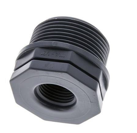 Verloopring G1/2'' Binnendraad X G1 1/4'' Buitendraad Polypropyleen (PP) 10bar FDA 46mm Zeskant