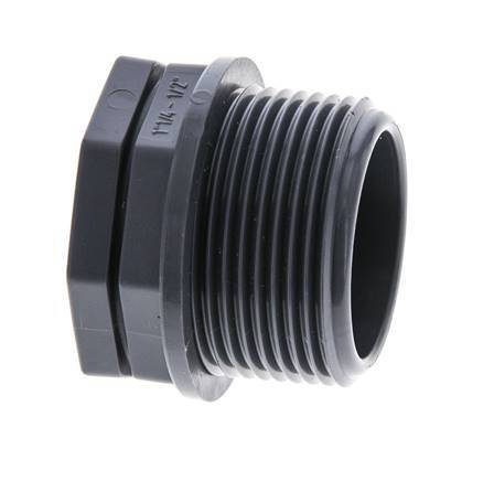 Verloopring G1/2'' Binnendraad X G1 1/4'' Buitendraad Polypropyleen (PP) 10bar FDA 46mm Zeskant