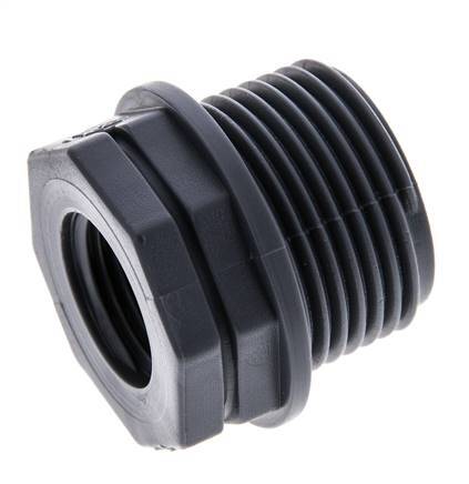 Reducing Ring G1/2'' Female x G1'' Male Polypropylene (pp) 10bar (140.5psi) FDA 36mm Hex [2 Pieces]