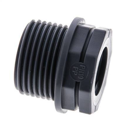 Reducing Ring G1/2'' Female x G1'' Male Polypropylene (pp) 10bar (140.5psi) FDA 36mm Hex [2 Pieces]