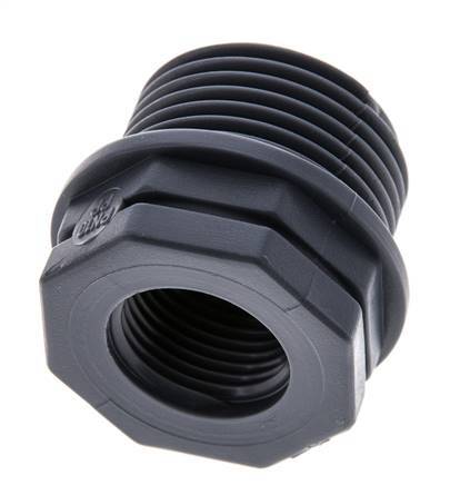 Verloopring G1/2'' Binnendraad X G1'' Buitendraad Polypropyleen (PP) 10bar FDA 36mm Hex [2 Stuks]