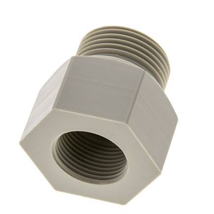 Verloopring G3/4'' Binnendraad X G1'' Buitendraad Polypropyleen (PP) 10bar FDA 43mm Hex