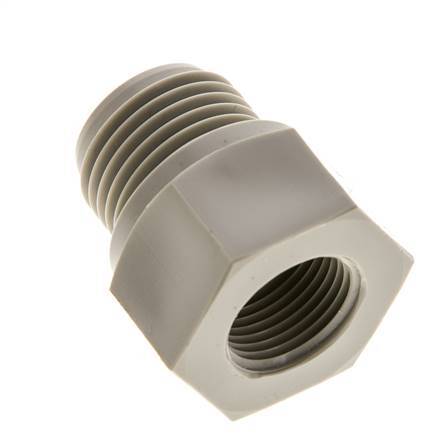 Verloopring G3/8'' Binnendraad X G1/2'' Buitendraad Polypropyleen (PP) 10bar FDA 27mm Zeskant
