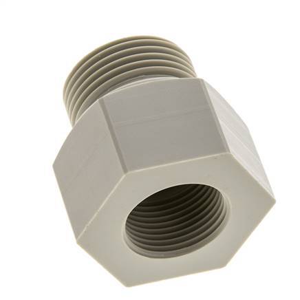 Verloopring G3/4'' Binnendraad X G1'' Buitendraad PVDF 10bar FDA 43mm Hex