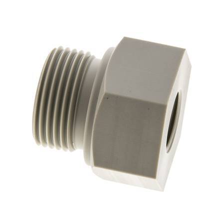Verloopring G1/2'' Binnendraad X G1'' Buitendraad Polypropyleen (PP) 10bar FDA 43mm Hex