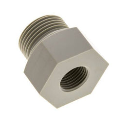 Verloopring G1/2'' Binnendraad X G1'' Buitendraad Polypropyleen (PP) 10bar FDA 43mm Hex