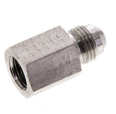 JIC Verloopnippel G1/4'' Binnendraad X UNF 9/16''-18 Buitendraad RVS 275bar