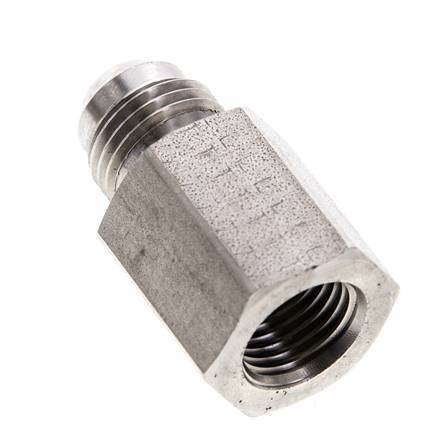 JIC Verloopnippel G1/4'' Binnendraad X UNF 9/16''-18 Buitendraad RVS 275bar