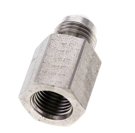 JIC Verloopnippel G1/4'' Binnendraad X UNF 9/16''-18 Buitendraad RVS 275bar