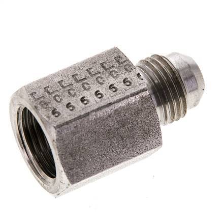 JIC Verloopnippel G3/8'' Binnendraad X UNF 9/16''-18 Buitendraad RVS 275bar